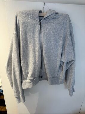 Muji Light Gray Zip-Up Hoodie